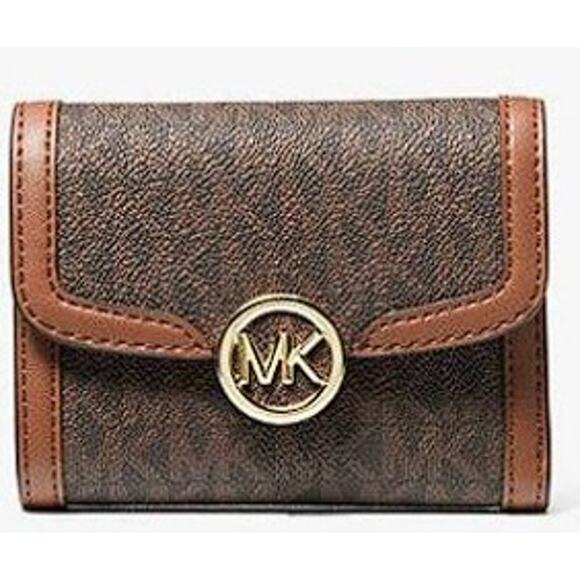 NWOT- Michael Kors Leida Medium Signature Logo Wallet - Picture 1 of 7